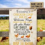 Personalized Chicken Coop Rules Metal Sign - Farmhouse Decor
