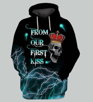 Alternative view of ​Till Our Last Breath Hoodie – Bold - Gothic Couple Hoodie Unisex