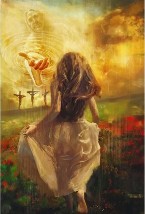 Alternative view of Jesus Faith Canvas Bringing a Girl to the Beautiful World