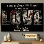 A Little Bit Crazy Skull Canvas Personalized Couple Gift for Love and Home Décor
