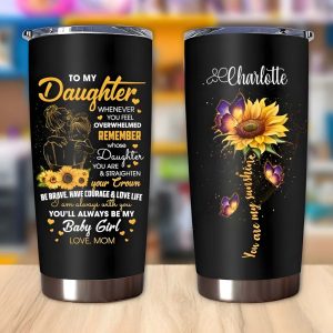 Sunflower Tumbler For Daughter Personalized Gift from Mom or Dad