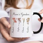 Personalized Mothers Day Mug with Custom Title and Kids Name Birth Month Flower for Grandma or Mom