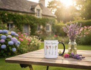 Alternative view of Personalized Mothers Day Mug with Custom Title and Kids Name Birth Month Flower for Grandma or Mom