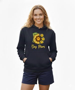 Alternative view of Sunflower Dog Mom Hoodie: Personalized Comfort