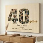 40th Wedding Anniversary Gift - Custom Photo Collage Canvas