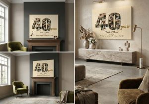 Alternative view of 40th Wedding Anniversary Gift - Custom Photo Collage Canvas