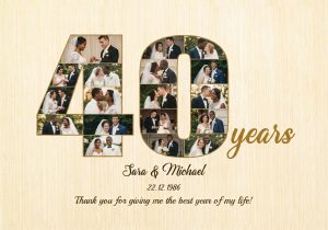40th wedding anniversary gift custom photo collage canvas 1772594668108