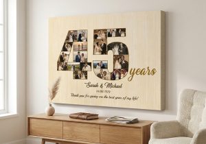 45th Wedding Anniversary Gift - Custom Photo Collage Canvas