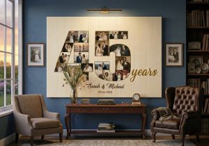 Alternative view of 45th Wedding Anniversary Gift - Custom Photo Collage Canvas