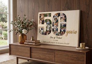 Alternative view of 50th Wedding Anniversary Gift - Custom Photo Collage Canvas