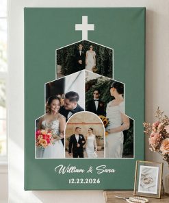 Alternative view of Christian Wedding Anniversary Canvas | Custom Photo Collage