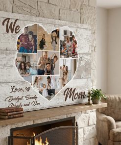 Mom Photo Collage Canvas: Personalized Heart Keepsake