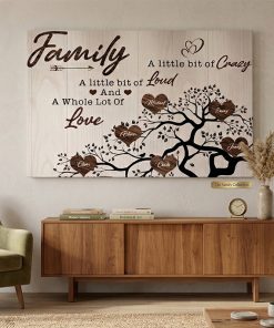 Personalized Family Tree Canvas A Little Bit of Crazy, Loud & Full of Love