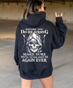 Alternative view of Funny Hoodie Before You Do Me Wrong Make Sure