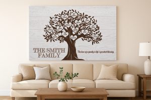 Personalized Family Tree Canvas Sign - the love of a family is life's greatest blessing