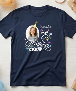 Custom Face Birthday Crew T-Shirts - Personalized Matching Group Party Shirts
