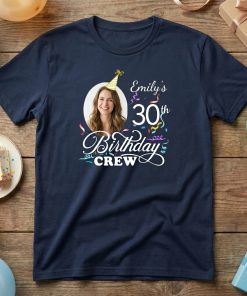 Alternative view of Custom Face Birthday Crew T-Shirts - Personalized Matching Group Party Shirts