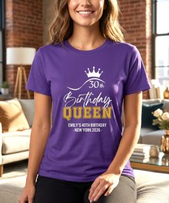 Alternative view of Personalized Birthday Queen Shirt | Custom Age Tee