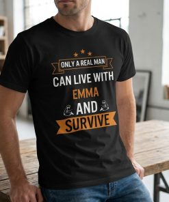 Alternative view of Personalized Birthday T-Shirt | Only A Real Man Woman Can Live With Name And Survive Shirt
