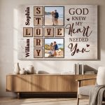Personalized Couple Photo Canvas – God Knew My Heart Needed You
