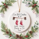 Personalised First Christmas as a Family of Ornament, Baby First Christmas Tree Ornament