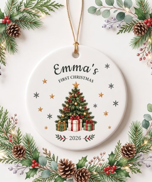Personalized Baby First Christmas Ornament, Custom Name Keepsake Ornament, Newborn Christmas Gift, Baby Gift Christmas