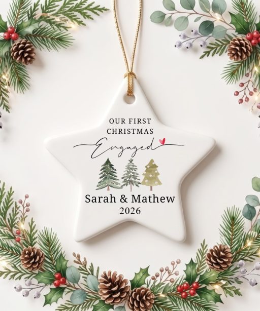 Alternative view of Personalized First Christmas Engaged Ornament Keepsake, Engaged Christmas Ornament