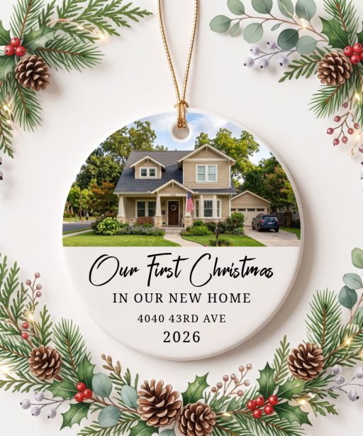 Personalized New First Christmas Photo Ornament, First Christmas in New Home