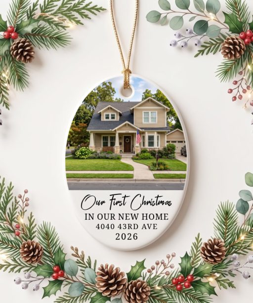 Alternative view of Personalized New First Christmas Photo Ornament, First Christmas in New Home