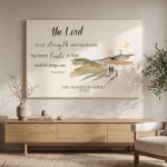 Personalized The Lord Is My Strength Bible Verse Canvas, Custom Couple Cross Watercolor Wall Art