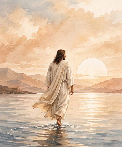 Alternative view of Jesus Walking On The Water Canvas Print - Christian Religious Home Decor